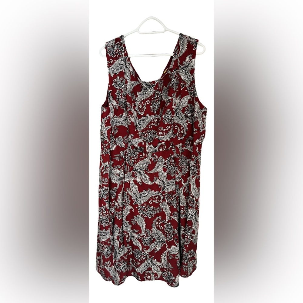 Plus Size Curvy Yellow Star at ModCloth Paisley Print Sleeveless Dress (3X)